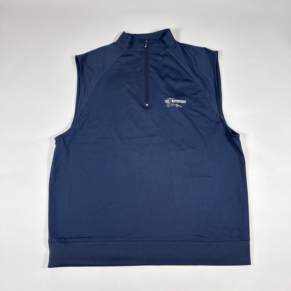Footjoy Vest Mens L Navy Blue Waterfront Performance Athletic Quarter Zip Golf